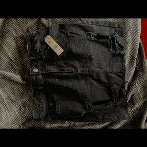 Black Ripped Mini Skirt